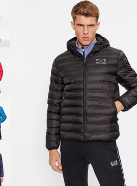 Armani/阿玛尼EA7 男士加厚保暖连帽外套简约羽绒服6RPB16 PN5ZZ