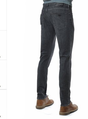 Armani/阿玛尼EA 男士鹰标修身小脚长裤牛仔裤 EM000121 AF14118