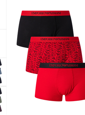 Armani/阿玛尼EA 男士舒适亲肤鹰标3件装四角裤内裤111625 4F722