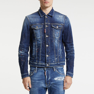S30664 奢潮做旧水洗牛仔夹克外套S74AM1601 DSQUARED2 D2次方男士
