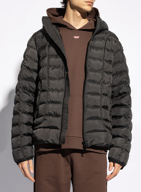 Diesel 迪赛 男士时尚休闲潮牌保暖连帽棉夹克外套 A14720 0BHAZ