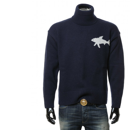 PAUL & SHARK鲨鱼男士潮牌鲨鱼加厚保暖针织衫高领毛衣 14311059