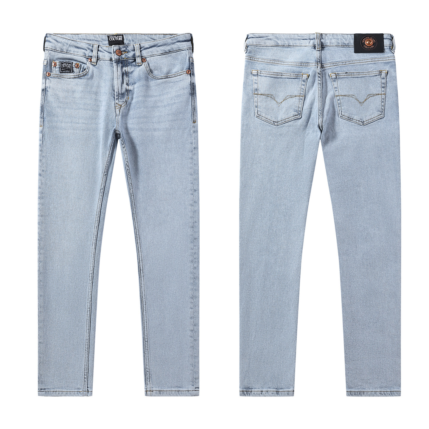 Versace/范思哲VJ 男士做旧紧身弹力长裤牛仔裤 75GAB540 CDW61