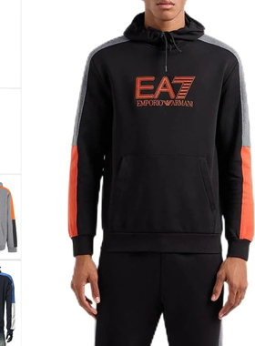 Armani/阿玛尼EA7 男士潮牌拼色加厚保暖连帽卫衣 6DPM10 PJVTZ