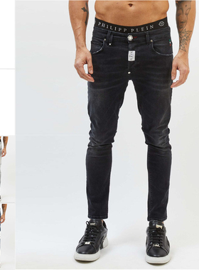 PHILIPP PLEIN PP 男士时尚水洗修身长裤牛仔裤 MDT3550 PDE004N