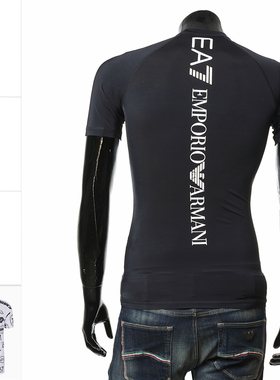 Armani/阿玛尼EA7 男士修身弹力休闲短袖T恤 7M000547 AF13158