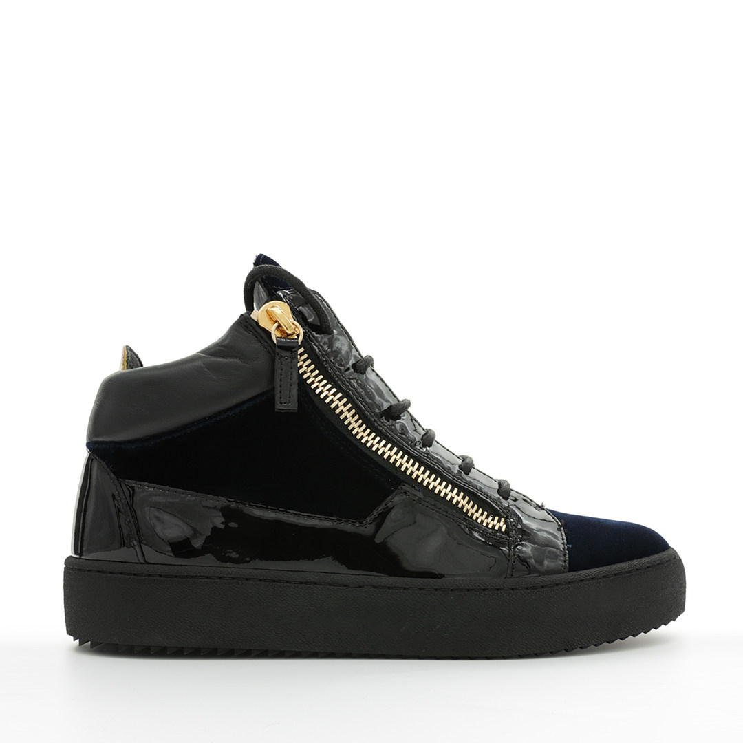 GIUSEPPE ZANOTTI GZ 男士时尚奢潮丝绒金标高帮休闲鞋 RU00061