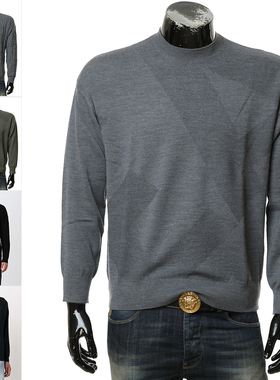 Armani/阿玛尼EA 男士纯羊毛保暖毛衣针织衫 6R1MX4 1MFVZ