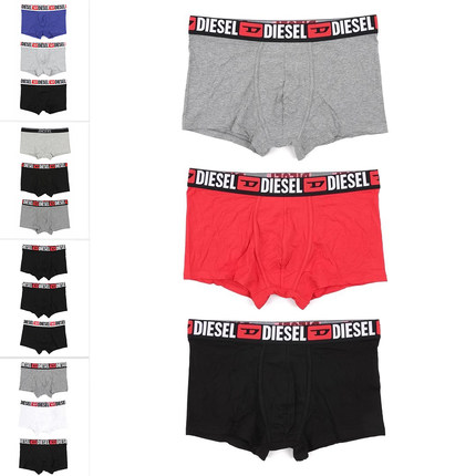 Diesel迪赛 3件装 男士简约四角裤平角内裤 00ST3V 0DDAI