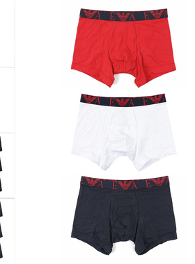 Armani/阿玛尼EA 男士鹰标3件装四角内裤 111473 4F715