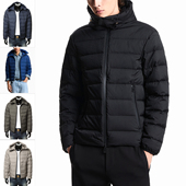 阿玛尼EA 男士 老花鹰标保暖连帽羽绒服 Armani EM003043 AF15384