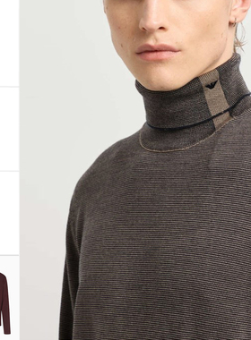 Armani/阿玛尼EA 男士鹰标高领保暖休闲毛衣 EM002025 AF14195