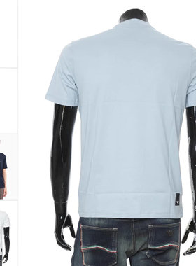 Armani/阿玛尼EA 男士时尚鹰标丝光棉短袖T恤 EM000983 AF13669