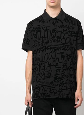 Versace/范思哲VJ 男士潮牌印花修身短袖POLO衫 75GAG6R1 JS212