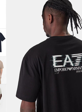 Armani/阿玛尼EA7 男士时尚休闲圆领纯棉短袖T恤7M001327 AF17789