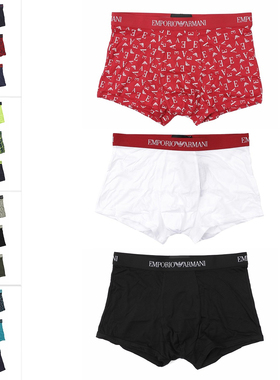 Armani/阿玛尼EA 男士时尚鹰标3件装四角内裤 EM000260 AF10800