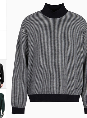 Armani/阿玛尼EA 男士时尚休闲绵羊毛保暖中领毛衣 6D1MXS 1MKHZ