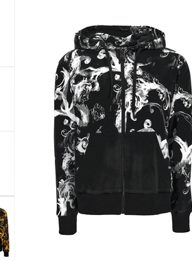 Versace/范思哲VJ 男士潮牌奢华印花连帽开衫卫衣 76GAI3Z1 FS127