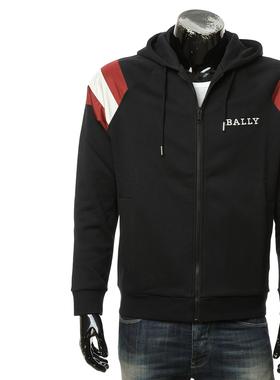 Bally/巴利男士时尚潮流纯棉休闲开衫连帽外套卫衣599110 05021