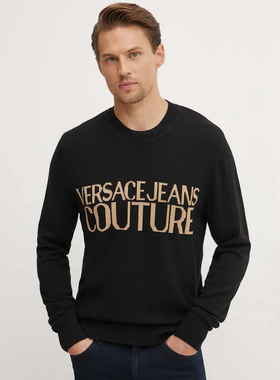 Versace/范思哲VJ 男奢潮套头针织衫圆领保暖毛衣 77GAFM01 CMH80