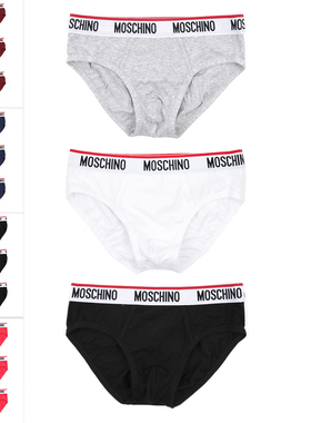 moschino/莫斯奇诺潮牌男士3件装舒适三角裤内裤 A1393 4300