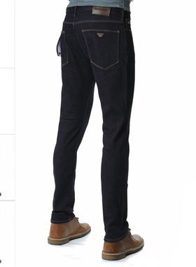 Armani/阿玛尼EA 男士鹰标修身小脚长裤牛仔裤 EM000121 AF14120