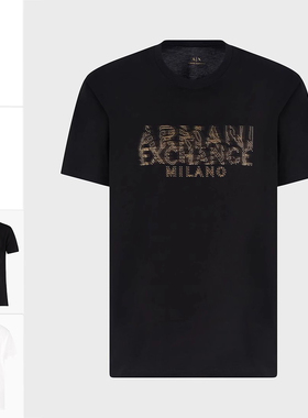 Armani/阿玛尼AX 男士金标时尚休闲圆领短袖T恤 XM000326 AF10364