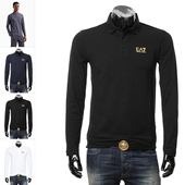 阿玛尼EA7 8NPF15 男士 商务休闲修身 Armani POLO衫 时尚 长袖 PJVQZ