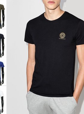 Versace/范思哲烫金美杜莎修身男士短袖T恤 AUU01005 AUU01004