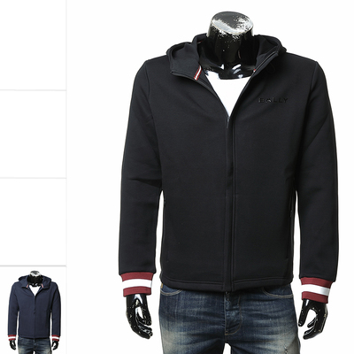 巴利男士时尚轻奢条纹开衫卫衣