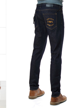 Armani/阿玛尼EA 男士刺绣鹰标修身休闲牛仔裤长裤 6R1J06 1DS1Z