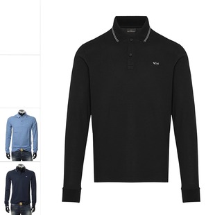 POLO衫 SHARK鲨鱼 商务休闲上衣刺绣纯棉长袖 14311717 男士 PAUL