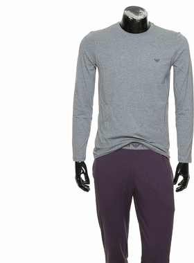 Armani/阿玛尼EA 男士圆领简约长袖睡衣家居服套装 111789 4F720