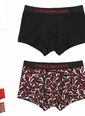 Armani/阿玛尼EA 男士鹰标2件装礼盒装四角内裤EM000253 AF14859