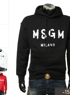 叁仟良品  MSGM 潮牌男士毛里保暖休闲连帽卫衣 2000MM515 200001