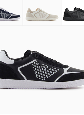 Armani/阿玛尼EA7 男士时尚鹰标真皮低帮休闲鞋 7X000405 AF19826