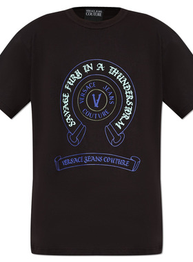 Versace/范思哲VJ 奢潮印花男士时尚短袖圆领T恤 77GAHG03 CJ00G
