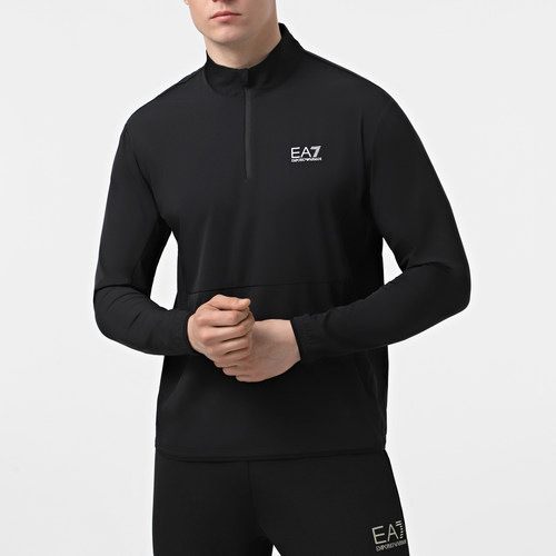 阿玛尼EA7男士拉链领长袖T恤