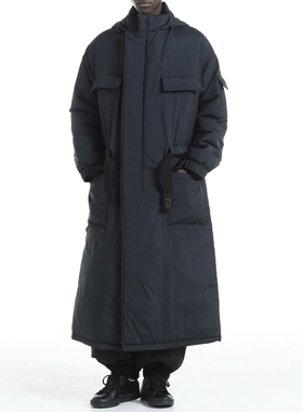 Y3 Y-3 海外直邮 男士时尚潮牌长款保暖棉连帽大衣外套 JX4814