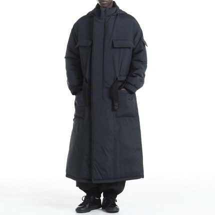 Y3 Y-3 海外直邮 男士时尚潮牌长款保暖棉连帽大衣外套 JX4814