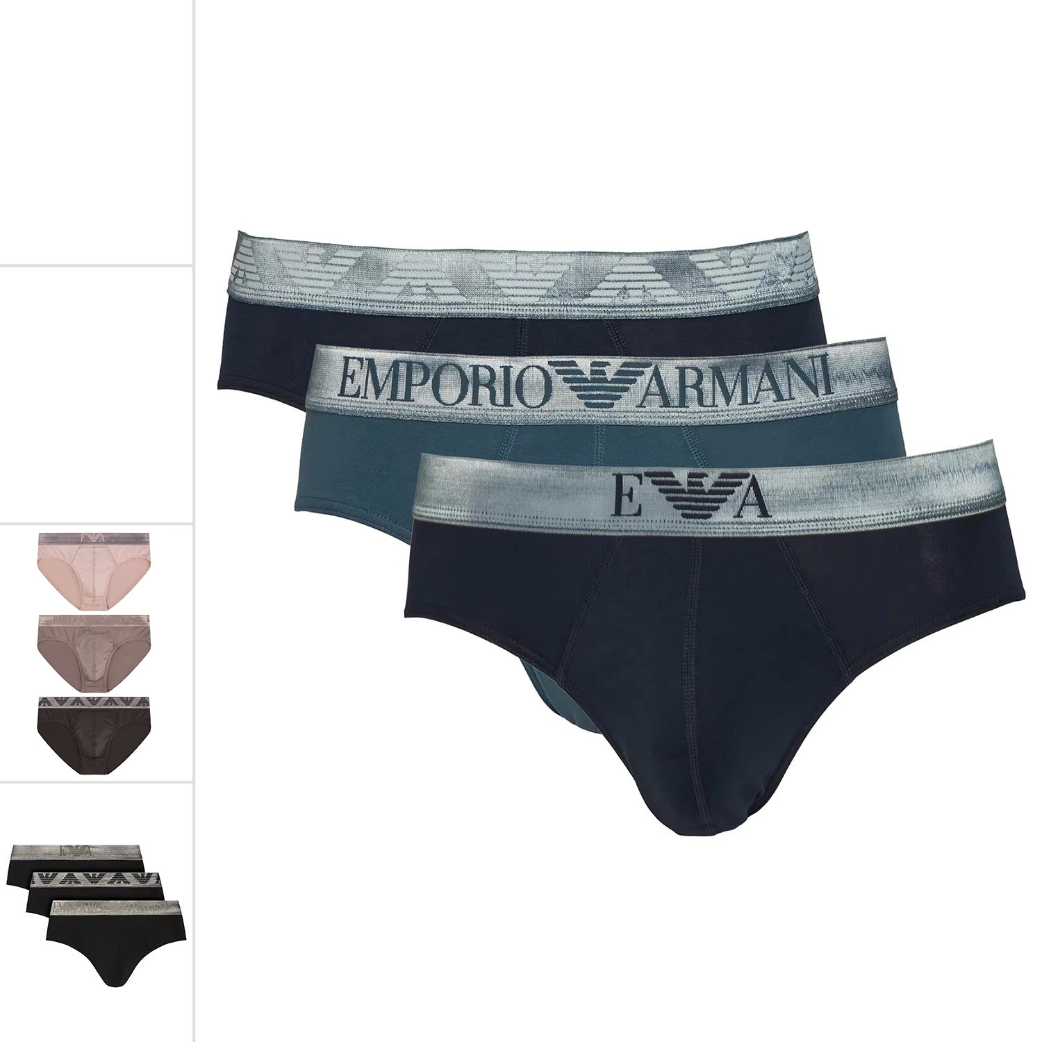 Armani/阿玛尼EA 男士鹰标3件装休闲三角内裤 EM000258 AF18886