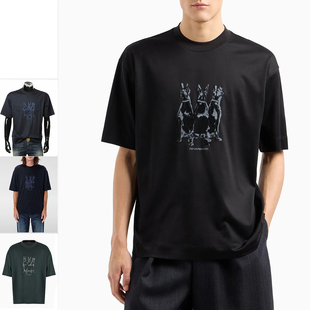 阿玛尼EA T恤6D1TG9 男士 潮牌刺绣犬丝光棉短袖 1JOSZ 时尚 Armani