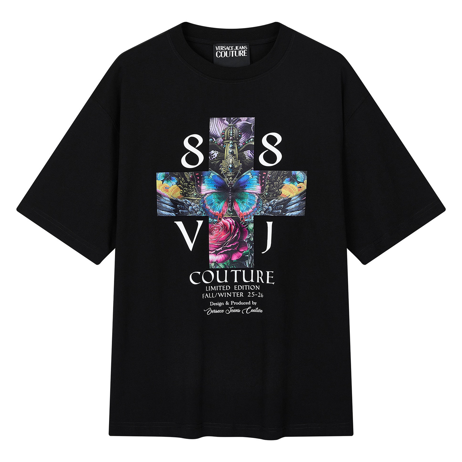 Versace/范思哲VJ 男士奢潮印花宽松休闲短袖T恤 79GAHT07 CJ00T