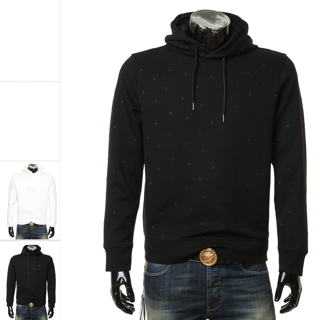 阿玛尼男士刺绣连帽卫衣