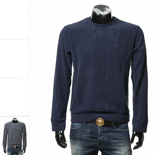 阿玛尼男刺绣鹰标保暖灯芯绒卫衣