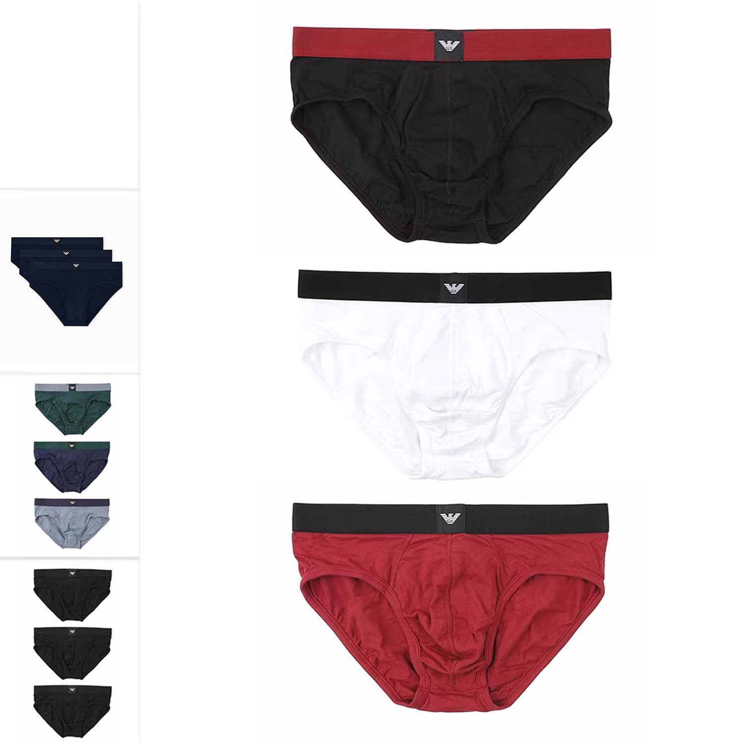 Armani/阿玛尼EA 男士鹰标3件装简约三角内裤 EM002154 AF14987