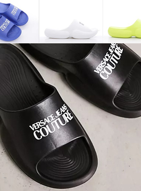 Versace/范思哲VJ 潮牌 男士休闲简约一字拖拖鞋 74YA3S8A ZS632