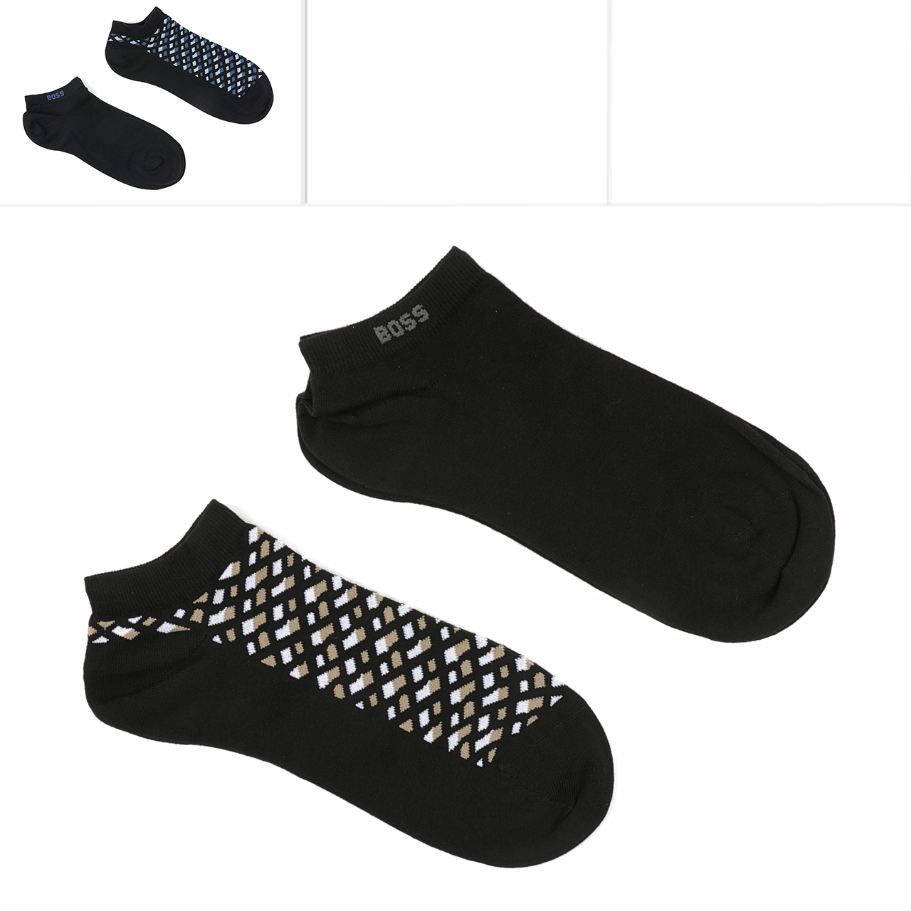 HugoBoss男式2双装短筒袜