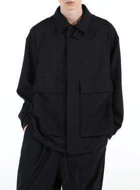 Y3 Y-3 海外直邮 男士潮牌时尚翻领纯色简约休闲夹克外套 JN4907