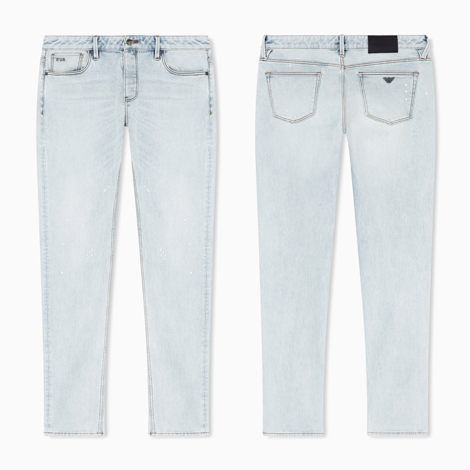 Armani/阿玛尼EA 男士鹰标浅色水洗长裤牛仔裤 EM000668 AF24871